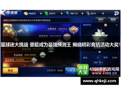 篮球迷大挑战 谁能成为最强预测王 揭晓精彩竞猜活动大奖！